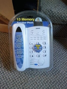 The Sak White Corded Speaker Phone with 13-Memory Speed Dial